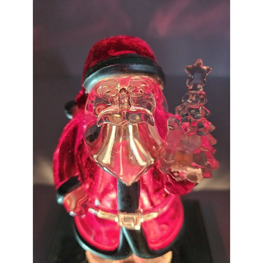 Vintage Macy Holiday Lane Light Up Santa Acrylic Christmas Stocking Holder Hange